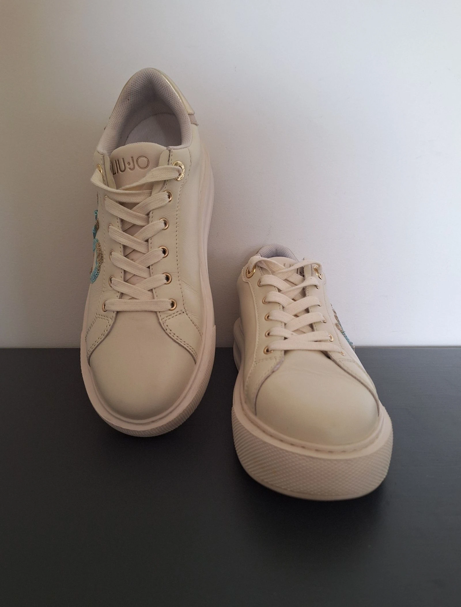 Tênis Liu Jo creme multicolor com logo brilhante tamanho 39 – photo 5